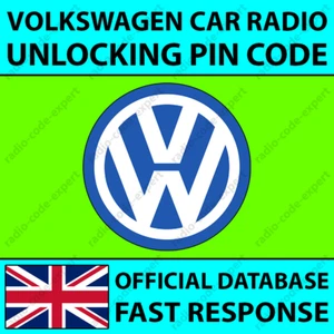 VW VOLKSWAGEN RADIO PIN CODE AMAROK BEETLE CADDY EOS FOX GOLF JETTA LUPO PASSAT - Picture 1 of 4