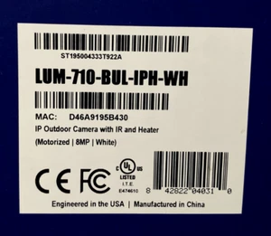 Luma 710 Series LUM-710-BUL-IPH-WH Surveillance Camera - Picture 1 of 2