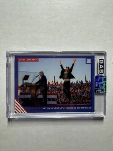 Donald J. Trump Elon Musk 2024 GAS Trading Cards Butler PA Rally Jumps For Joy - Picture 1 of 2
