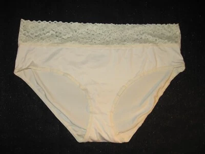 NEW 3X WARNER'S IVORY STRETCH POLY/STRCH LACE WAIST HIPSTER BRIEF PANTIES 36543 - Image 1 of 3
