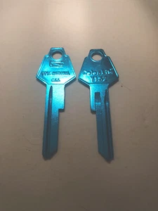 2-pc Y152 Chrysler MOPAR Dodge Cole Anodized Aluminum Key Blanks NOS - Picture 1 of 1