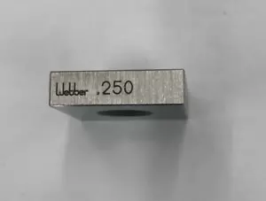 Starrett/Webber SS .250 A1 Square Steel Individual Gage Block, .250", Grade A1 - Picture 1 of 4
