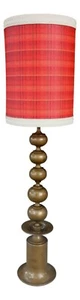 Large Floor Lamp In Gold Metal Vintage 60s 170 Cm - Picture 1 of 4