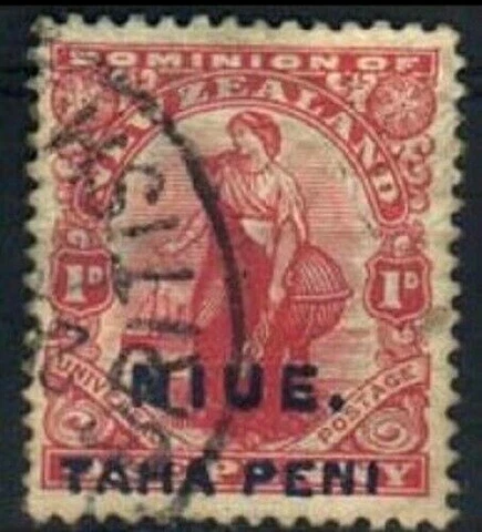 NIUE  Sc 19a overprint  dark blue USED   FVF Cover