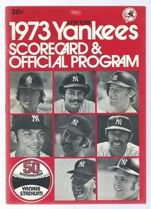 NEW YORK YANKEES VS BOSTON RED SOX - 1973 Scorecard & Program - AUTHENTIC - Picture 1 of 4