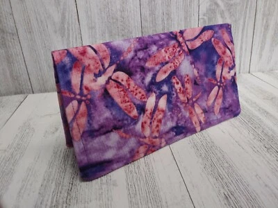 Cubierta de chequera de tela para nociones de costura billetera soporte para documentos hecho a mano listo Foto 1 de 2