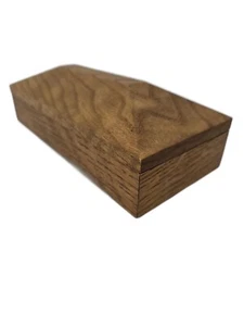 Caja de baratija ataúd de roble vintage forrada de terciopelo estuche de recuerdo gótico decoración de brujas - Imagen 1 de 9