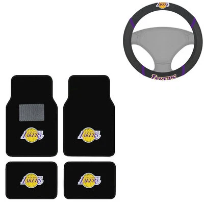 Новый 5шт NBA Лос-Анджелес Лейкерс автомобиля грузовика коврики и руль чехол комплект - Изображение 1 из 4