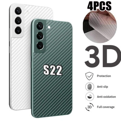 1/3PCS Carbon Fiber Sticker Film Back Protector For Samsung Galaxy S23 S22 Ultra - Image 1 of 4