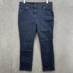 Dana Buchman Jeans Womens Size 14 Dark Wash Straight Leg Stretch Blue Denim - Bild 1 von 10