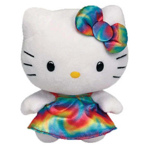 HELLO KITTY / TY Hello Kitty Baby Plüsch 15 cm im Regenbogenkleid ty Baby Beanies Kollektion ♥