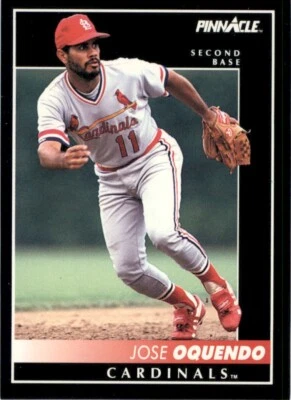 1992 Pinnacle Jose Oquendo St. Louis Cardinals #239 Baseball Card - Image 1 of 2