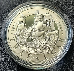 2005 United Kingdom Battle of Trafalgar Proof Silver Commemorative Crown w/COA - Picture 1 of 3