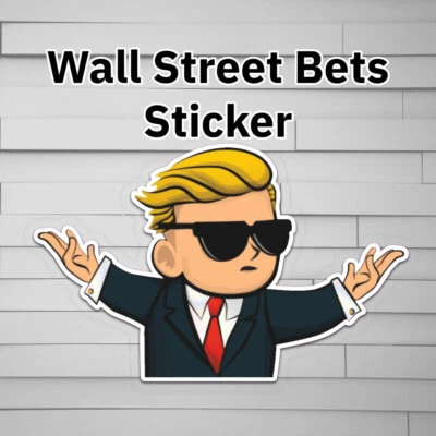 Wall Street Bets Decalcomania (adesivo in vinile, bottiglia d'acqua per finestra auto laptop) con - Immagine 1 di 4
