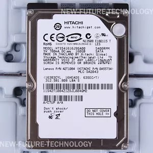 Hitachi (HTS541616J9SA00) 160GB HDD 2,5" 8MB 5400 RPM SATA Laptop Festplatte - Bild 1 von 2