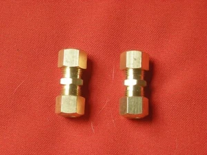 5/16" Brass Straight Compression Fitting 2957 QTY OF 2 ### - Picture 1 of 2