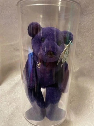 Salvino Bamm Beanos Mark McGwire 25 Purple Bean Plush w/acrylic round case. 1998 Cover