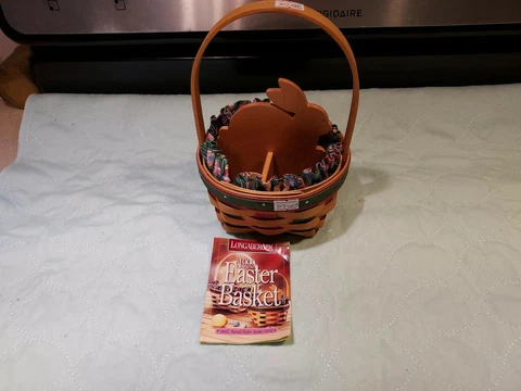 Longaberger 1999 small Easter BASKET Combo liner protector Bunny Divider Cover
