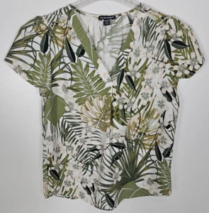 Blusa Top Hilary Radley Para Mujer Talla Extra Pequeña Multicolor Floral SS-Cuello en V - Imagen 1 de 3