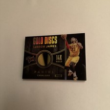 Lebron James 2015-16 Panini Black Gold Gold Discs Piece Of 14k Gold /20