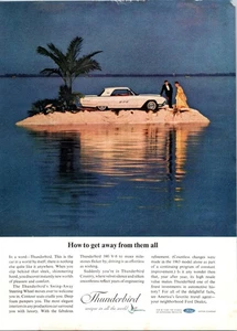 1963 Ford Thunderbird Print Ad "How to get away from them all" Original Car Ad - Picture 1 of 1