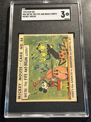 Tarjeta de Mickey Mouse Gum Inc R89 1935 #84 SGC 3 en muy buena condición dibujos animados vintage de Disney Foto 1 de 4