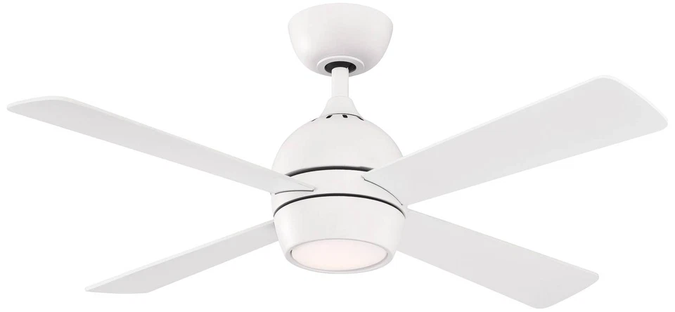 44" Fanimation Kwad Matte White Modern LED Ceiling Fan with Remote - Image 1 of 1