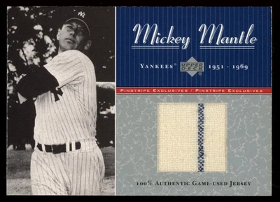 Camiseta deportiva MICKEY MANTLE 2001 Upper Deck a rayas exclusivas para juegos usada/100 Yankees Foto 1 de 2