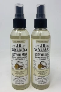 JR Watkins Natural Hydrating Body Oil Mist, Coconut Milk & Honey, 6 Fl Oz X 2 - Picture 1 of 2