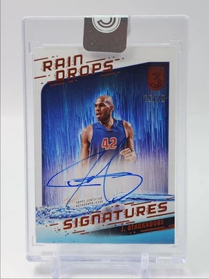JERRY STACKHOUSE 2023-24 TOPPS 3 RAINDROPS SIGNATURES ORANGE AUTO /25 Q5908 - Image 1 of 2