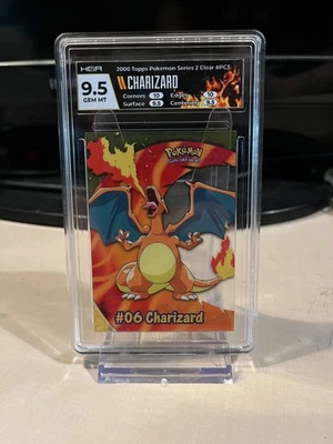 2000 Topps Pokemon Series 2 Clear #PC3 Charizard #06 Graded HGA 9.5 GEM MT - Image 1 of 2
