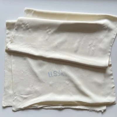World War II USN Navy Pilot Aviator Silk Flight Scarf WWII Heavy Beautiful Silk - Image 1 of 4