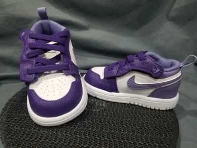 Nike Jordan 1 Low ALT (TD) Sneakers Purple White Size 10c NEW NO BOX! - Image 1 of 4