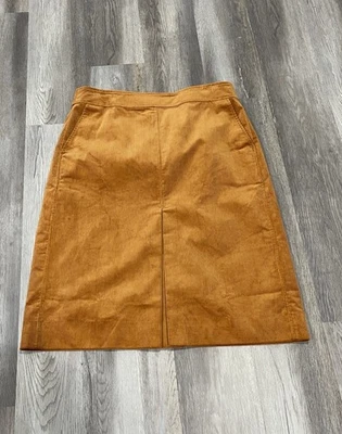 J. Crew Amber Naranja Pana Falda Mujer’s Talla 16 Plisada Frontal Línea A NUEVA Foto 1 de 4