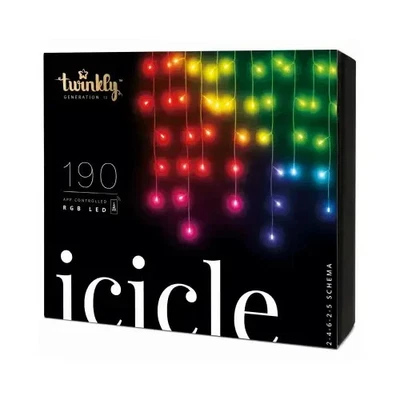 Twinkly Generation II Icicle Multicolor Smart LED Lights 190 RGB App Controlled - Image 1 of 3