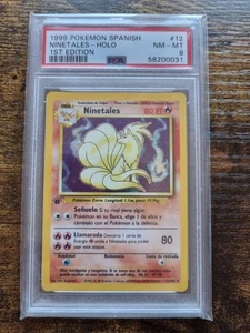 1999 Pokemon SPANISH 1st Edition Base Set Ninetales Holo #12/102 PSA 8 - Picture 1 of 2