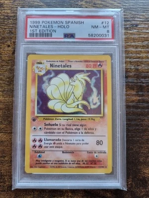 1999 Pokemon SPANISH 1st Edition Base Set Ninetales Holo #12/102 PSA 8 - Image 1 of 2