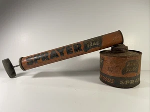 Pulverizador de hojalata vintage de publicidad con bandera negra para todo uso - Imagen 1 de 5