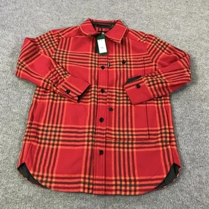 G-Star RAW Camisa Chaqueta Mujer Mediana Roja Cuadros Naval Sobrecamisa Mezcla Lana D20104 - Imagen 1 de 15