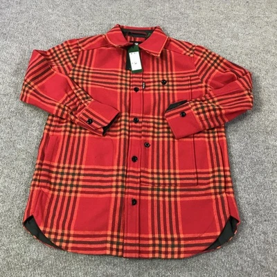 G-Star RAW Shirt Jacket Women Medium Red Plaid Naval Overshirt Wool Blend D20104 - Image 1 of 4