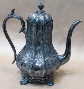 ANTIQUE PHILIP ASHBERRY & SONS SILVER PLATED COFFEE POT - Bild 1 von 5