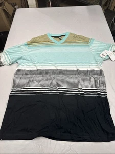 Camiseta informal Rocawear para hombre a rayas cuello en V XL multicolor algodón nueva con etiquetas - Imagen 1 de 9