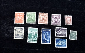 POLAND   1946-1956  S 320-322 324+S 414-415+S 491+S C13 C21-C22+S J121  USED - Picture 1 of 4