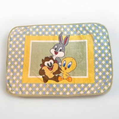 Baby Looney Tunes Plush Blanket VINTAGE Bugs Bunny Tweety Taz Devil Minky - Image 1 of 4