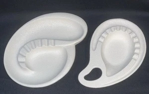 Pair Royal Haeger Footed Ashtrays White Texture Atomic 2 pc MCM #153 #1008 - Picture 1 of 7