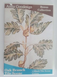 Anita Goodesign "Oak Branch Tile Scene" Machine Embroidery Designs on CD - Picture 1 of 2