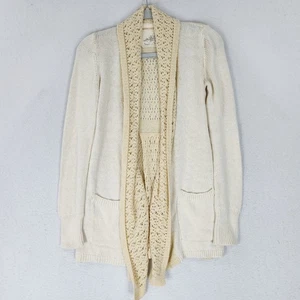 Angel Of The North Sweater Women XS Cream Cotton Wool Anthropologie Cardigan - Picture 1 of 14