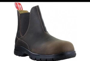 Mellow Walk Womens Maddy EH PR Brown Leather Metal-Free Work Boots Size 7E - Picture 1 of 5