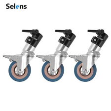 3 Pcs Heavy Duty Photography Century C Stand Wheels Light Stand Rolling Caster 