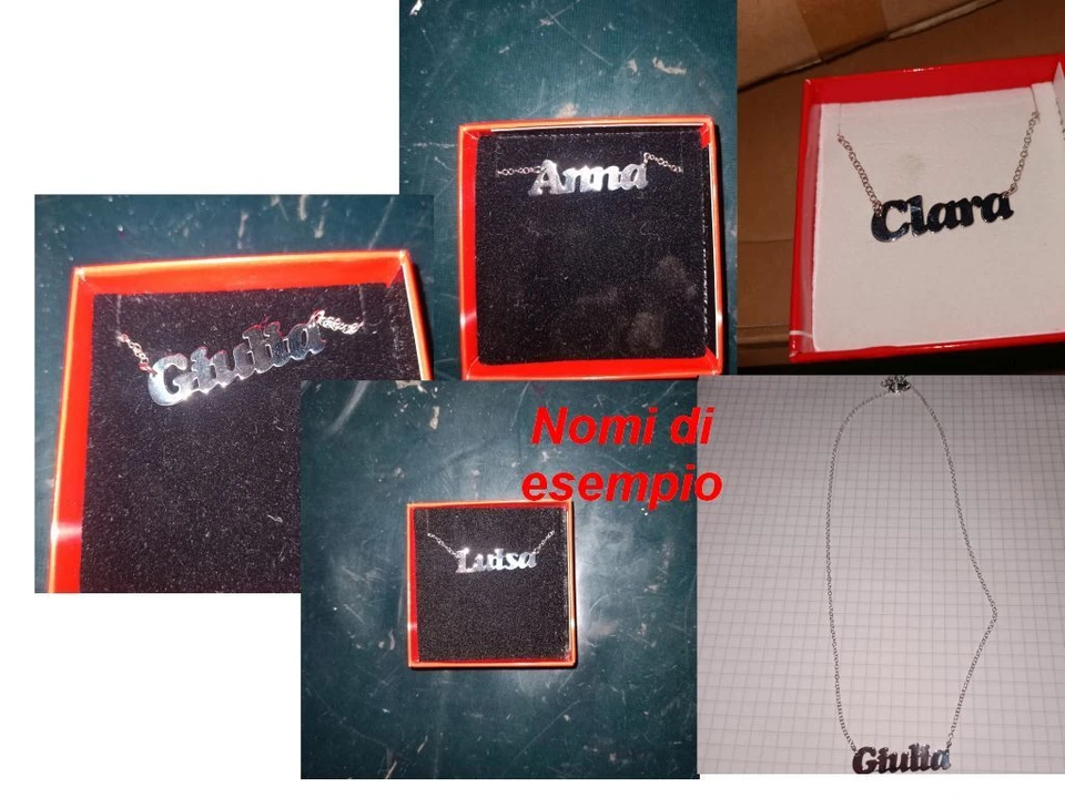 Collana argento 925  con nome Necklace, solid silver    925, with name. - Immagine 1 di 1